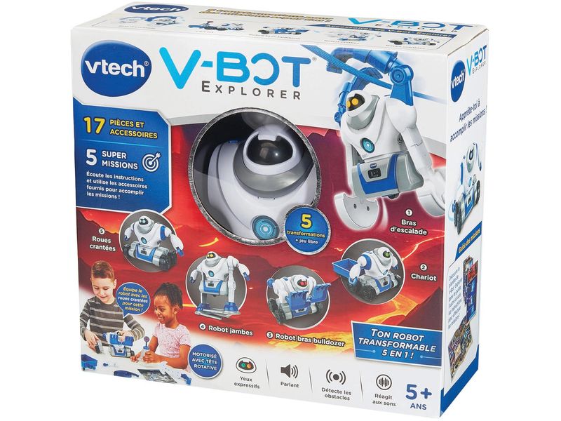 Vtech Roboter V-Bot 5 en 1 -FR- Motorisierter Roboter mit verschiedenen Bewegungen