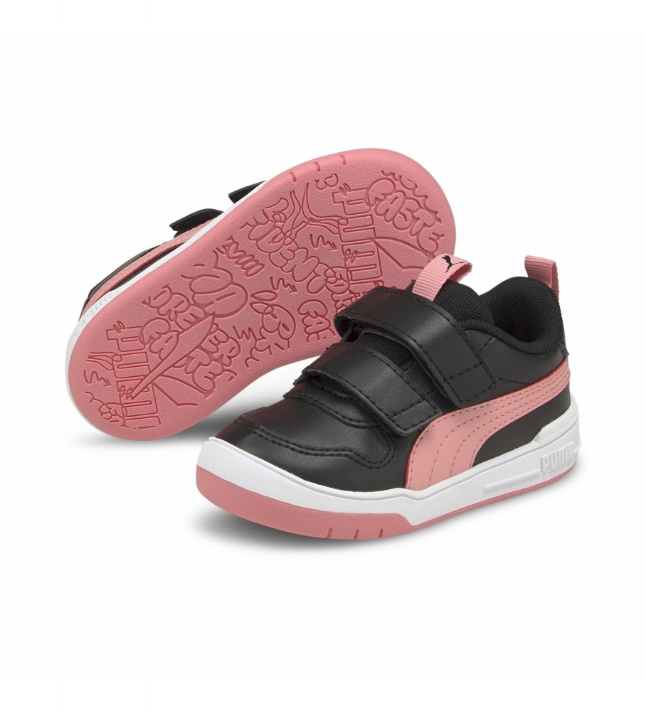 Tênis Puma Multiflex SL V Inf, preto e rosa