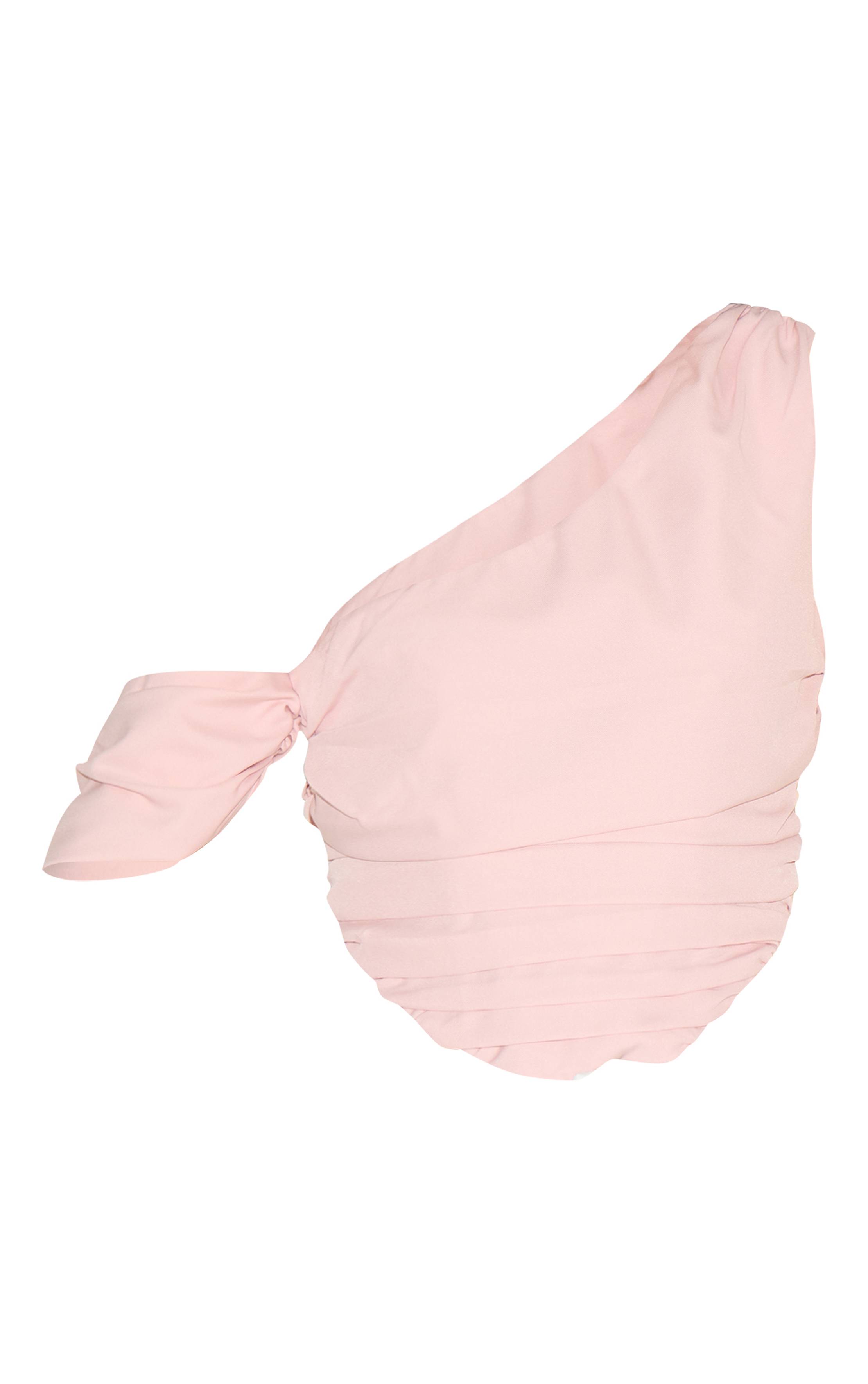 Rose Clair Corset Drapé En Tissu Tissé