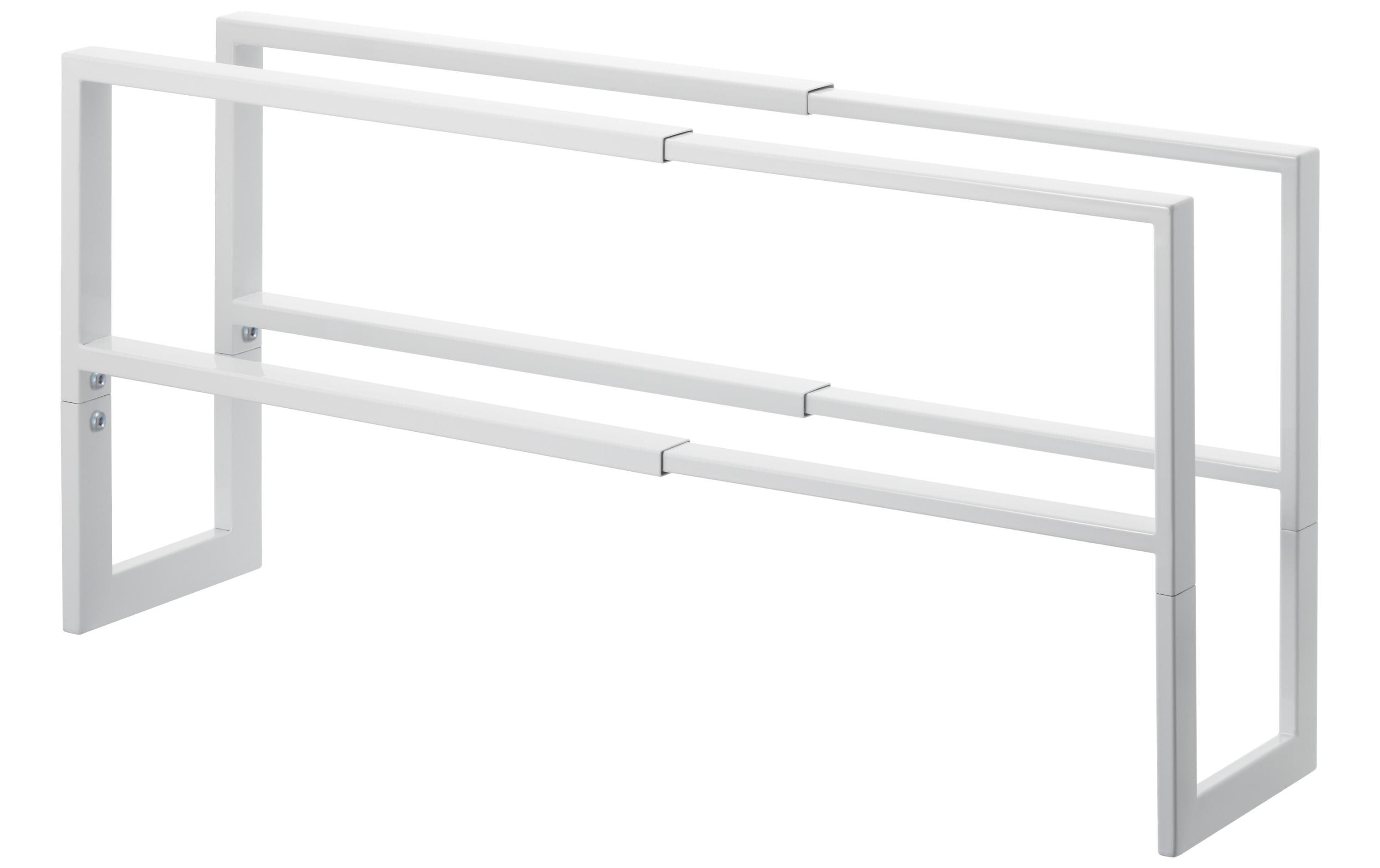 Schuhregal Line Metall, WeissAusziehbares Schuhregal