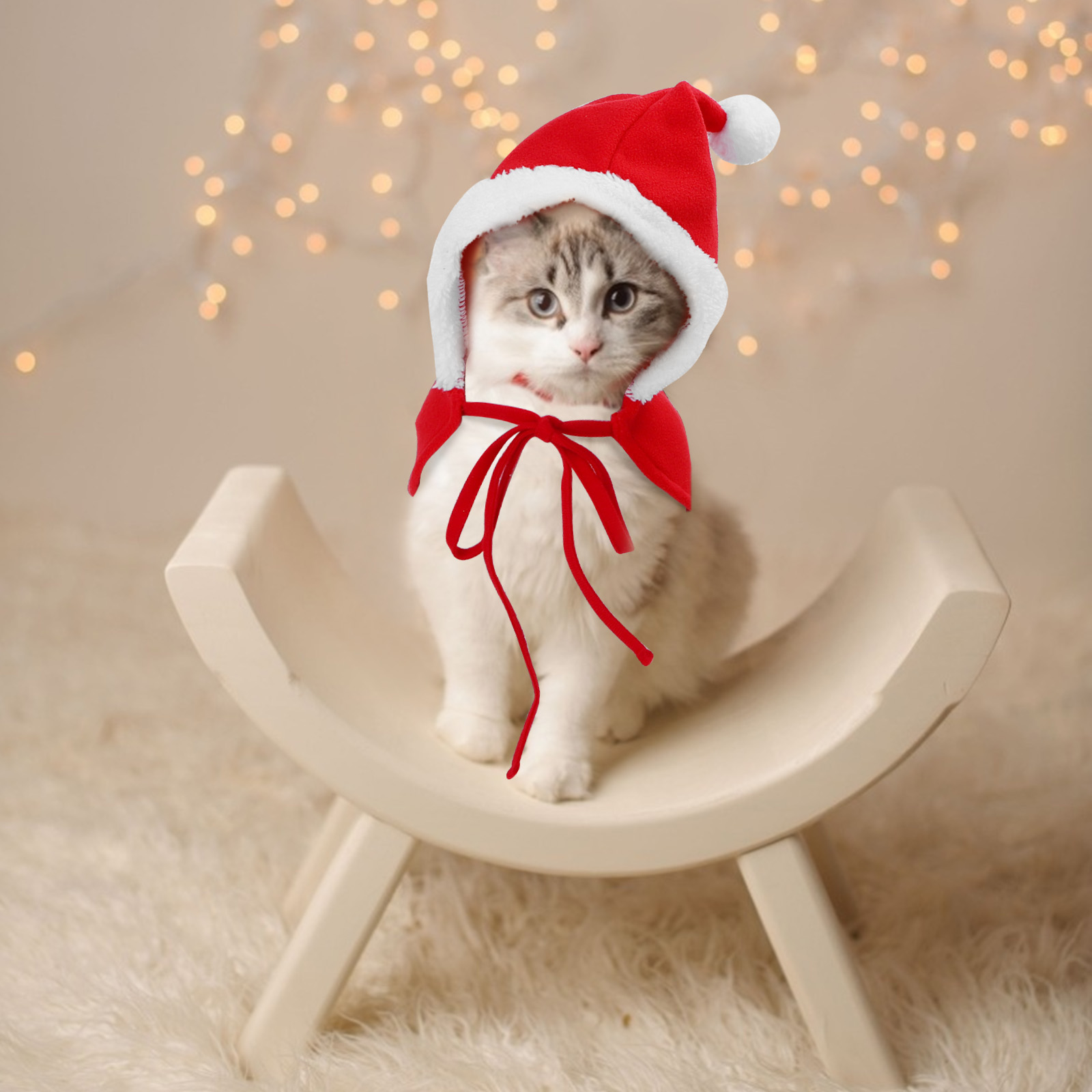 Roupa natalina de nobreza para cães de pequeno porte, fantasia de Papai Noel para gatos, traje de Papai Noel ajustável para filhotes, gatinhos, gatos de pequeno porte e cães de estimação.