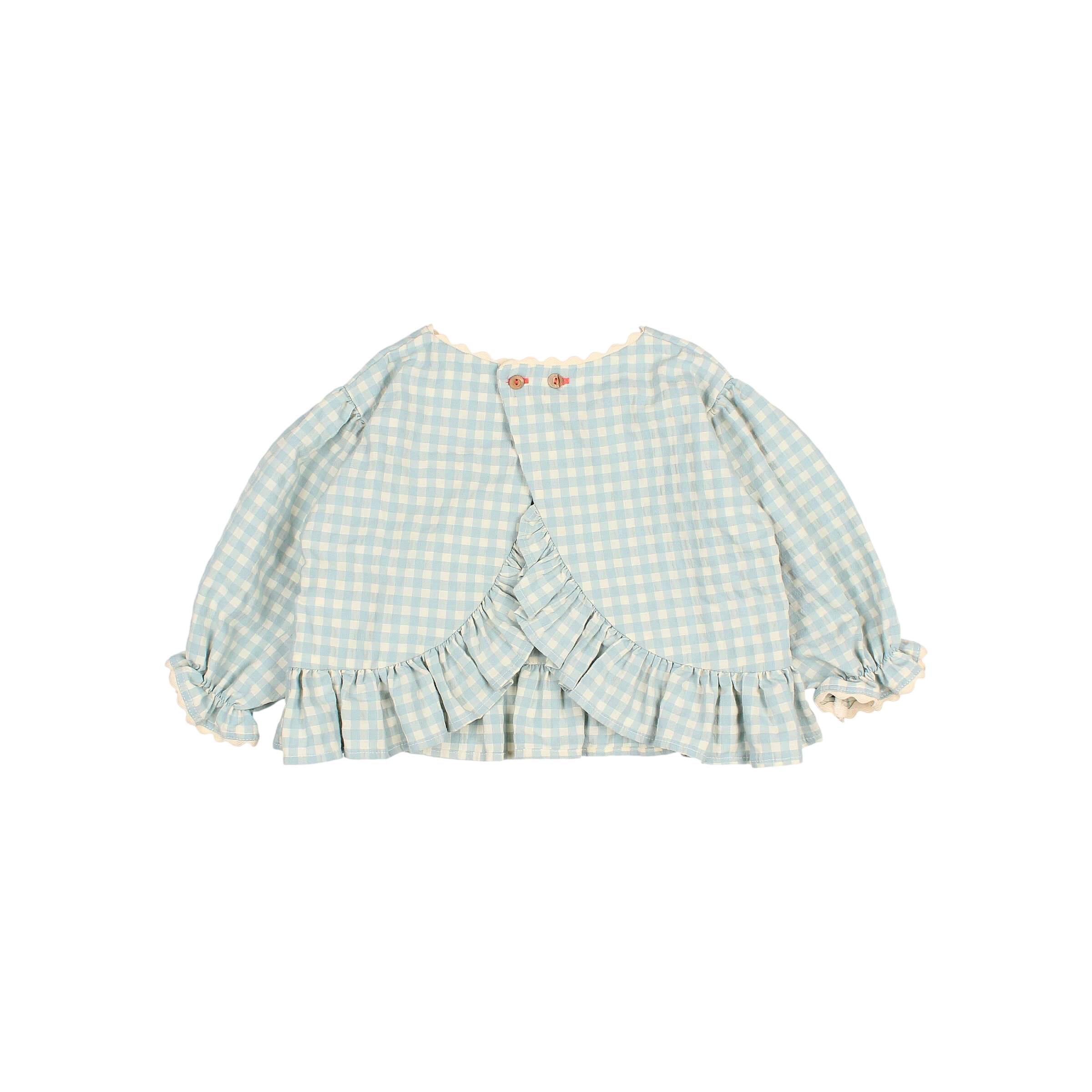 Bluse Gingham Aqua