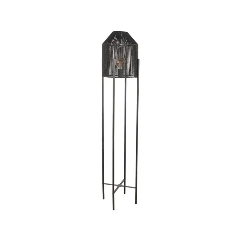 LABEL51 - Vloerlamp Ibiza - 150cm - Zwart - Jute