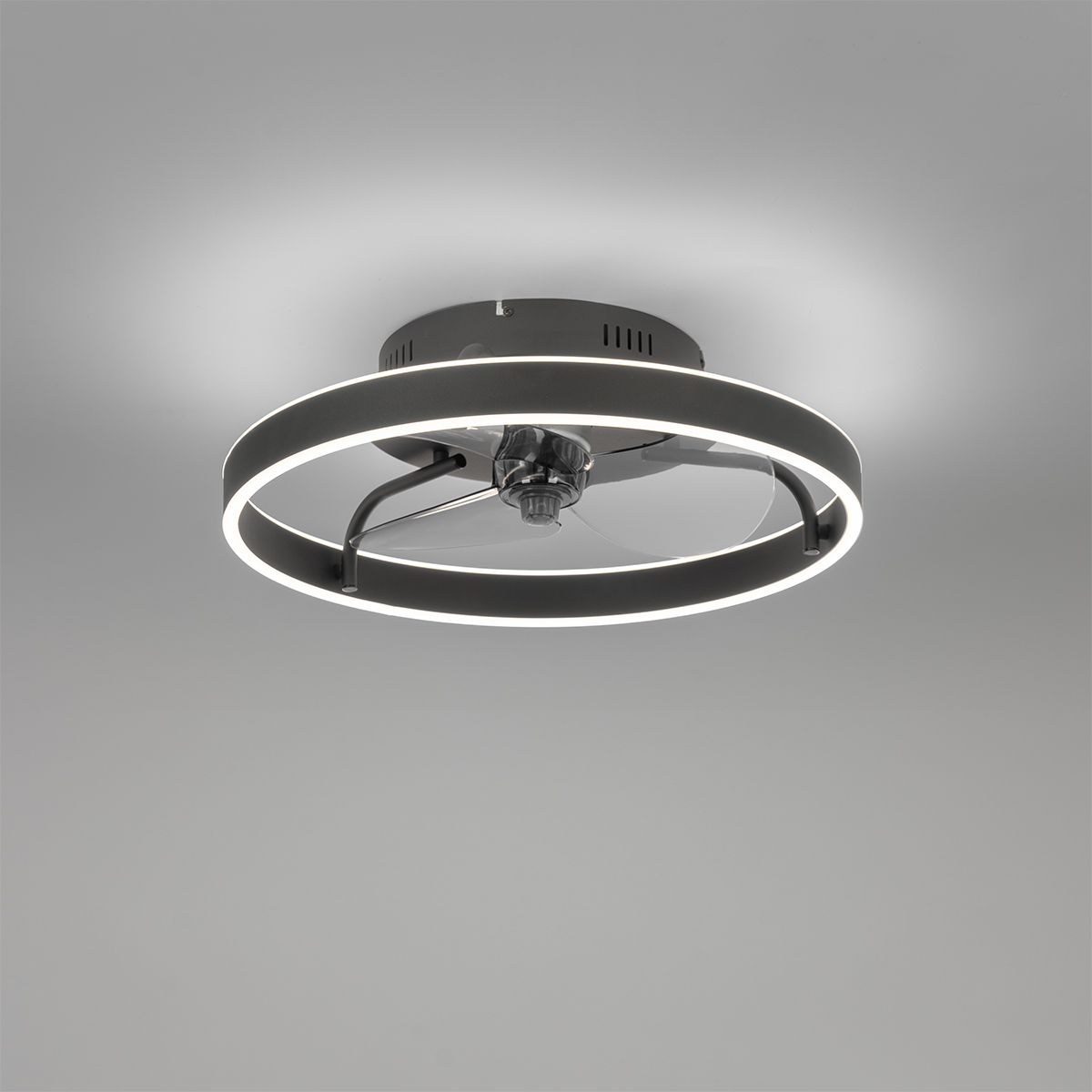 Plafondventilator zwart 50cm incl. LED dimbaar met afstandsbediening - Maddy