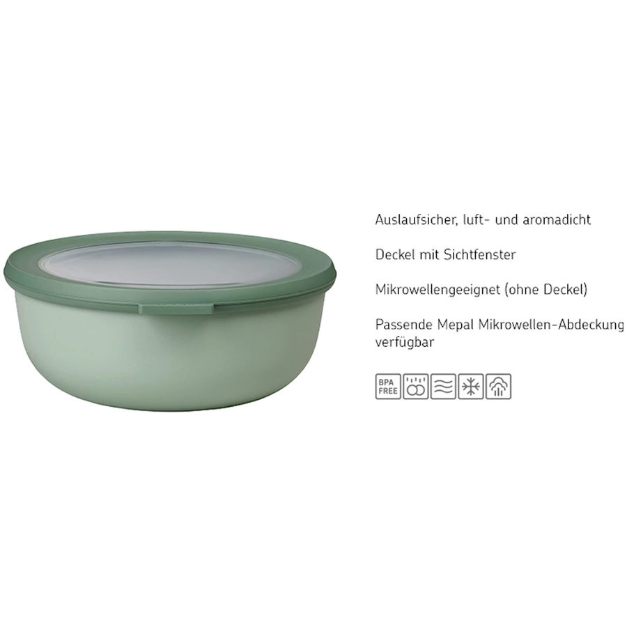 Mepal Multischüssel-Set mit Mikrowellendeckel Cirqula hellblau