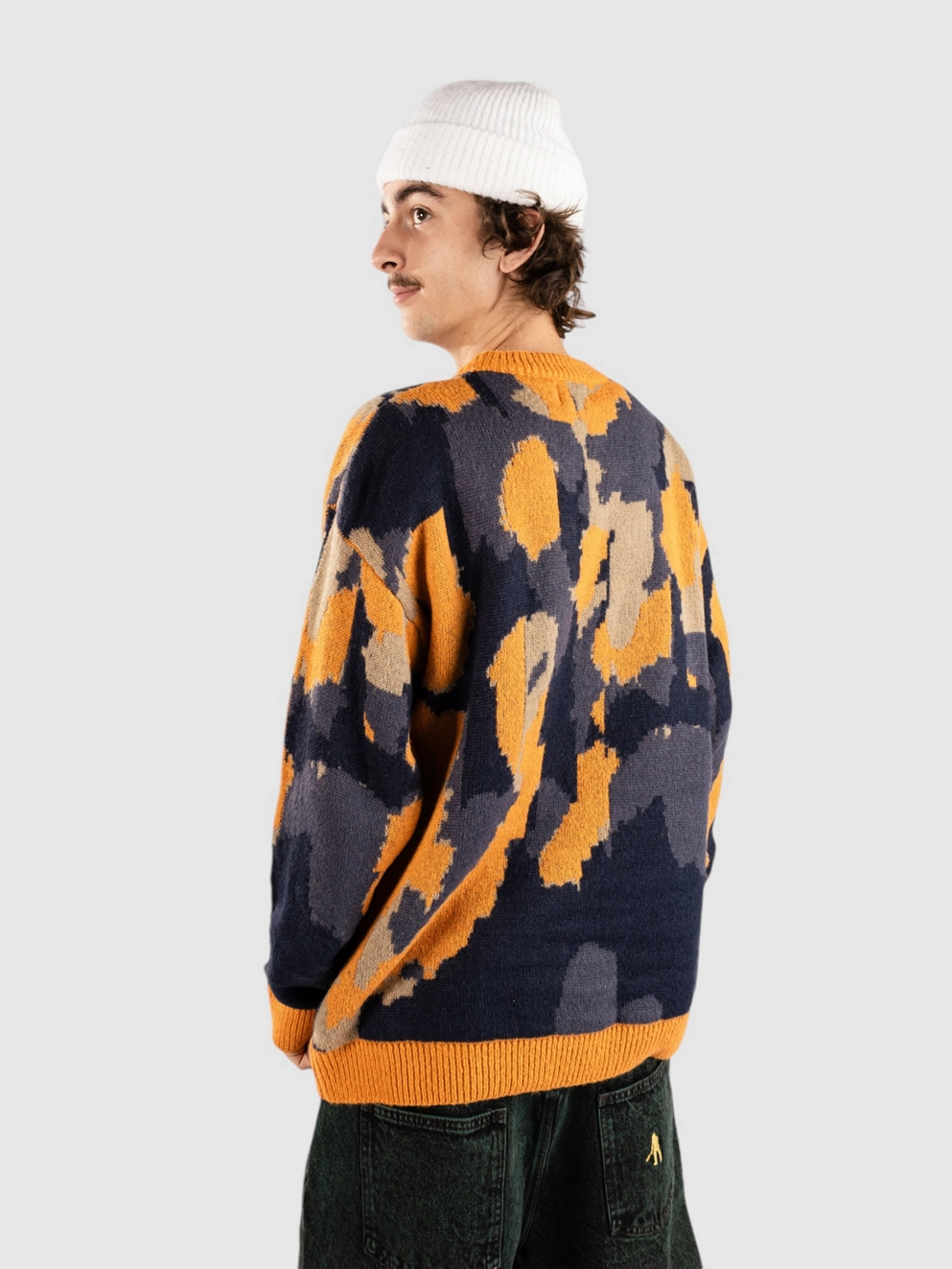 Denim Project Knitted Rose Pullover navy rose