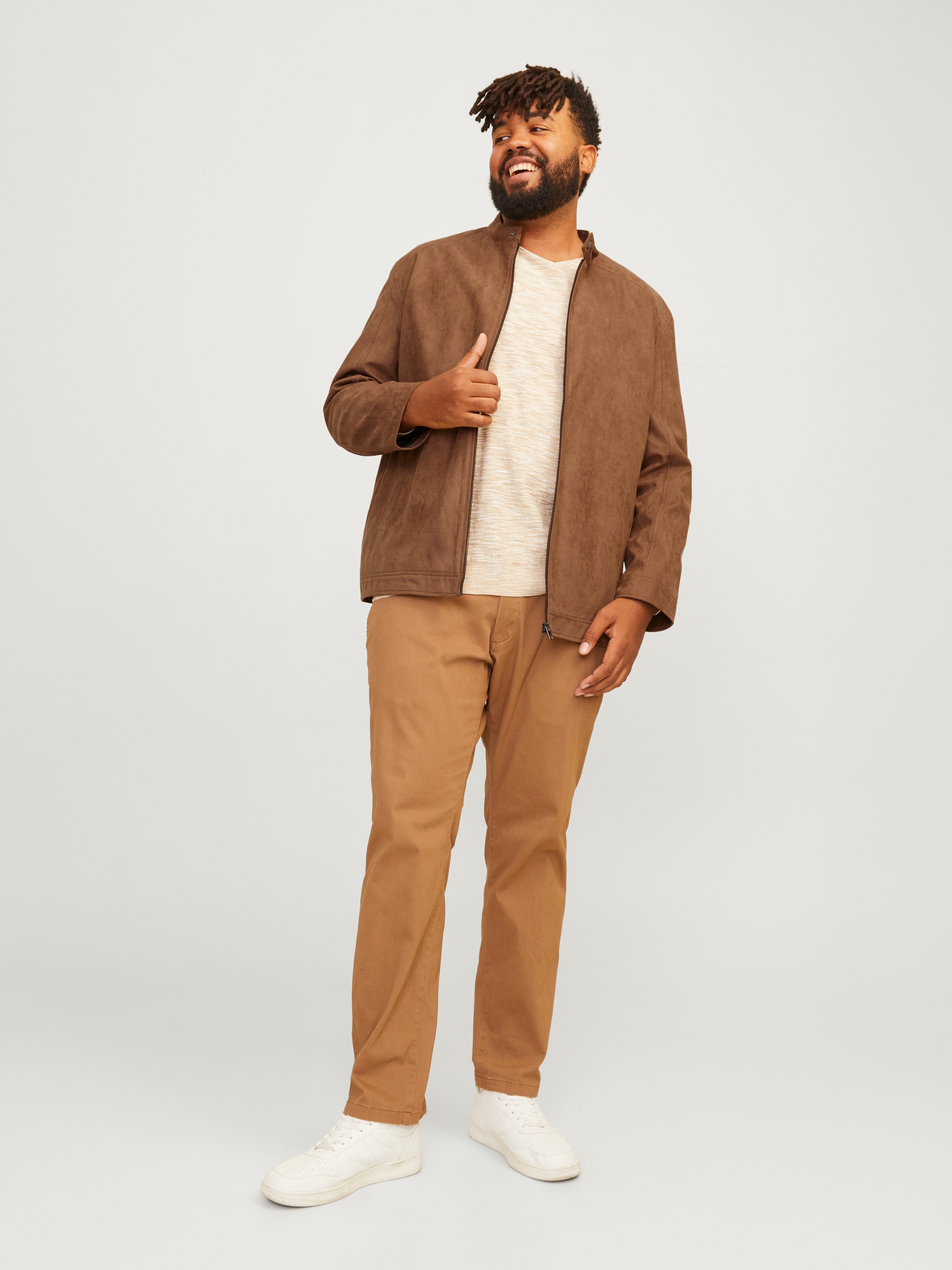Jack & Jones PlusSize Lederimitatjacke »JJEDYLAN CLEAN JACKET NOOS PLS« ohne Kapuze