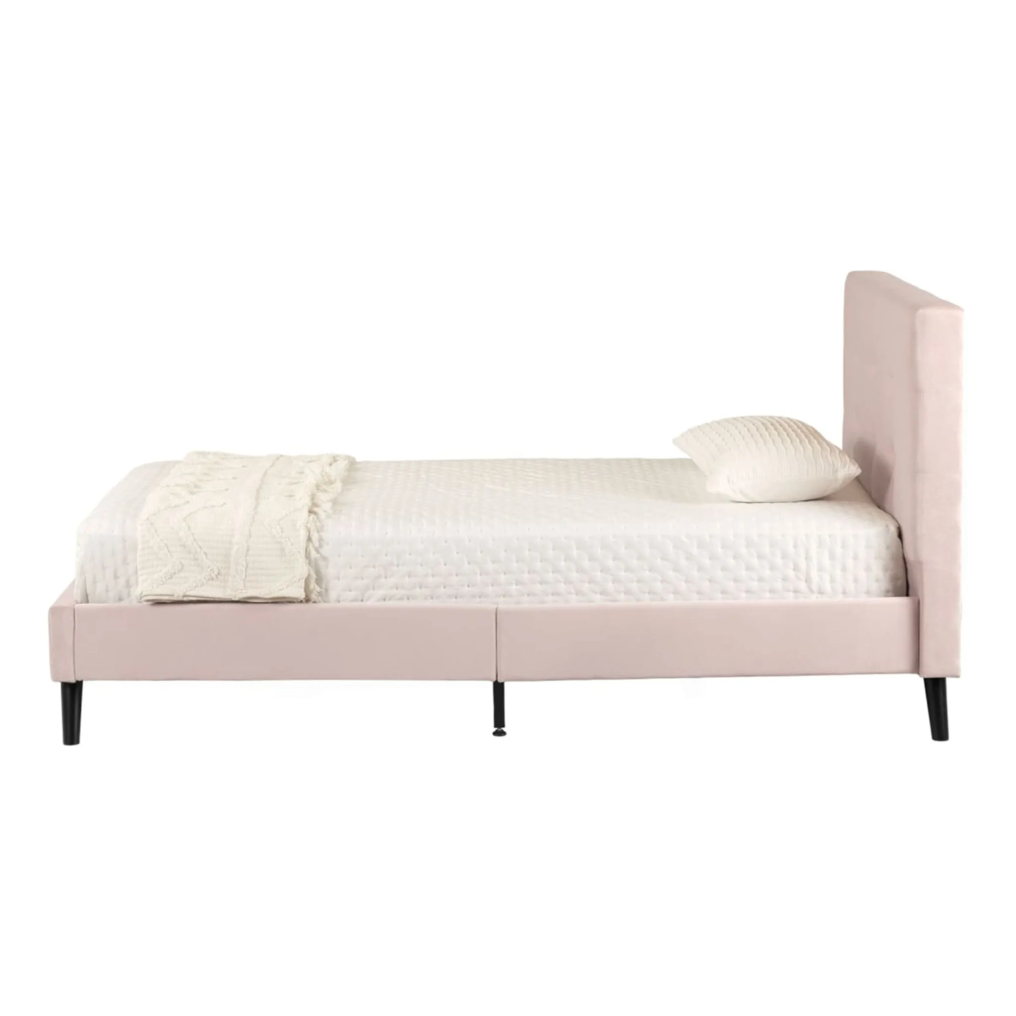 South Shore Lit Simple Complet Rembourré Maliza - Rose Pâle