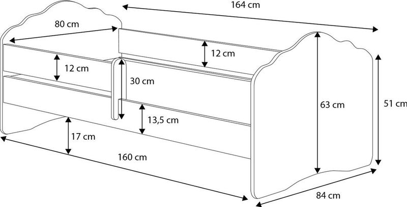 Fala - Kinderbed - Fee & Eenhoorn - Met Lade - 160x80 cm