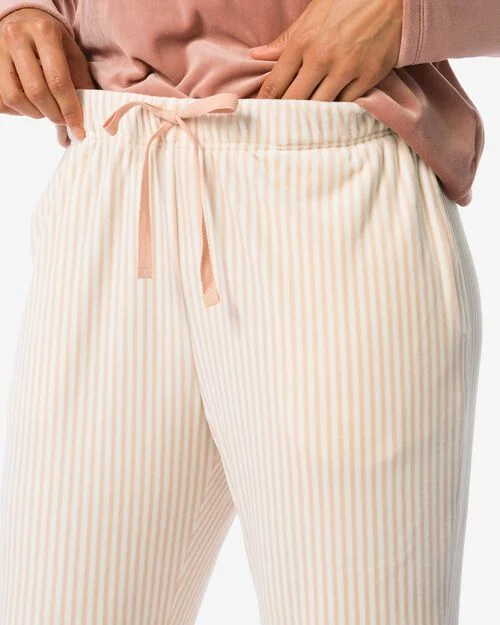 pantalon lounge velours rayé  crème