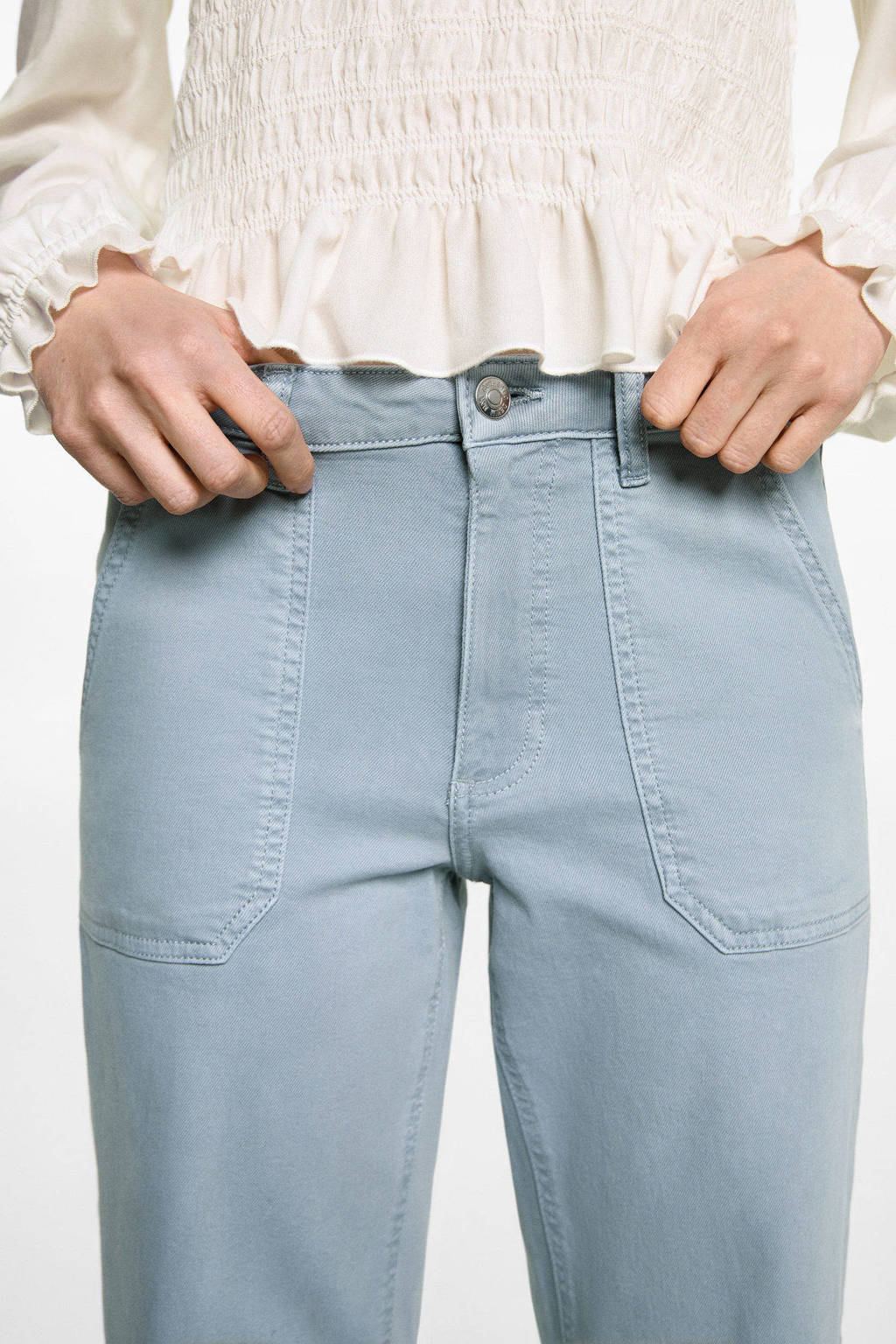 MANGO TEEN casual broek lichtblauw
