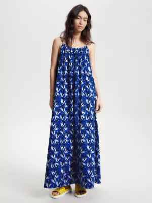 Vestido longo Tommy Hilfiger x Vacation com estampa floral e alças finas