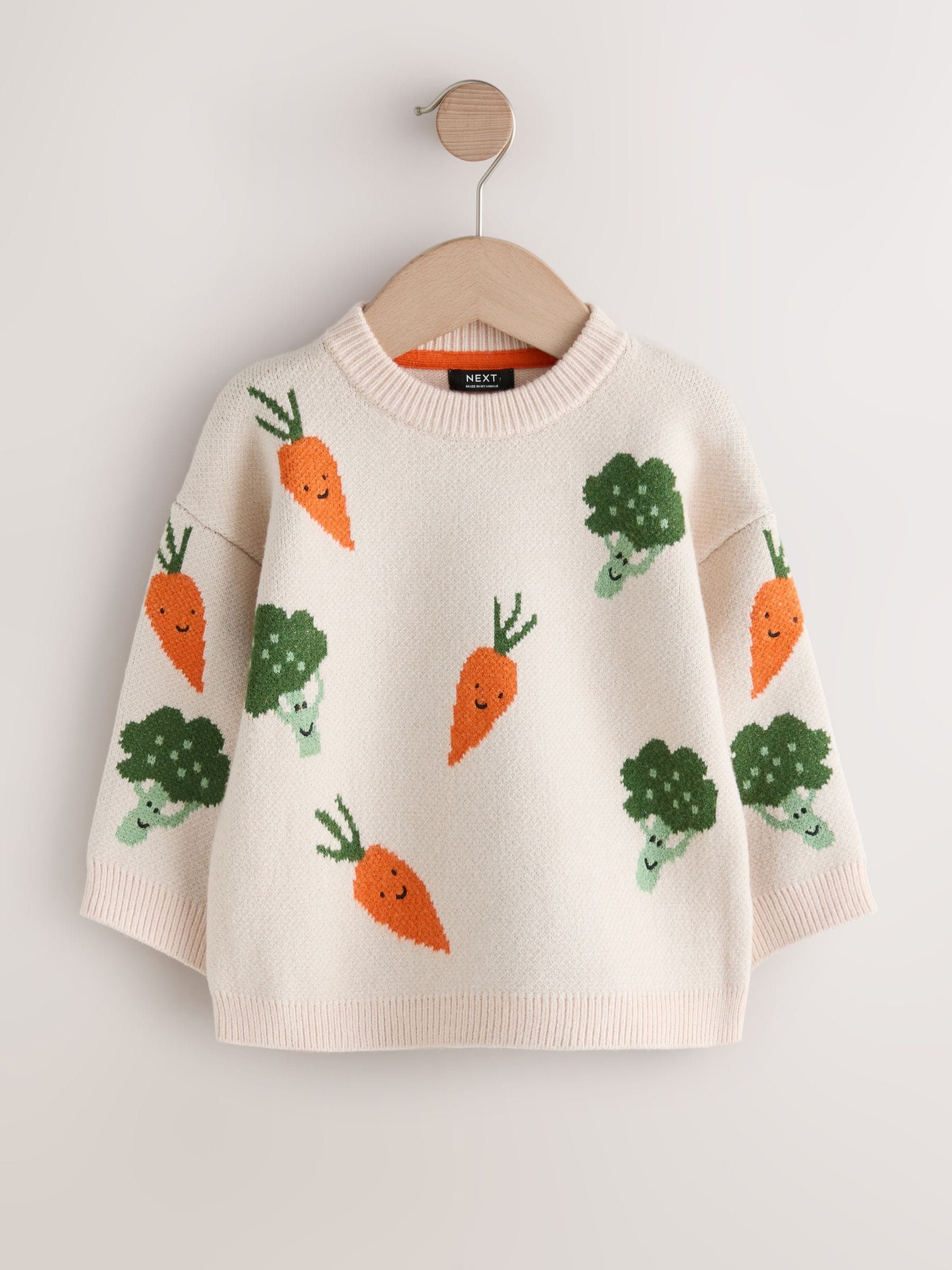 Neutral Vegetable - Gebreide trui met ronde hals (3 mnd - 7 jr)