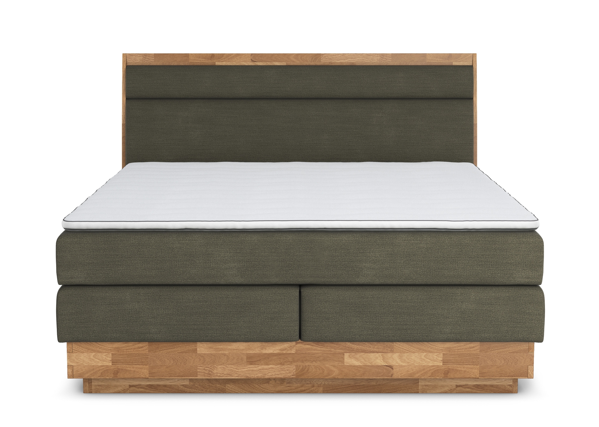VALMONDO Boxspringbett IMOLA III 180 x 200 cm grün/ braun
