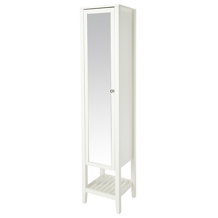 Colonne de salle de bains sur pieds avec miroir l.36xH.185xP.40 cm, blanc, GoodHome Perma
