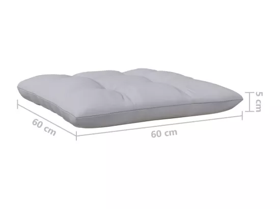 Repose-pied de jardin avec coussin gris Bois de pin massif