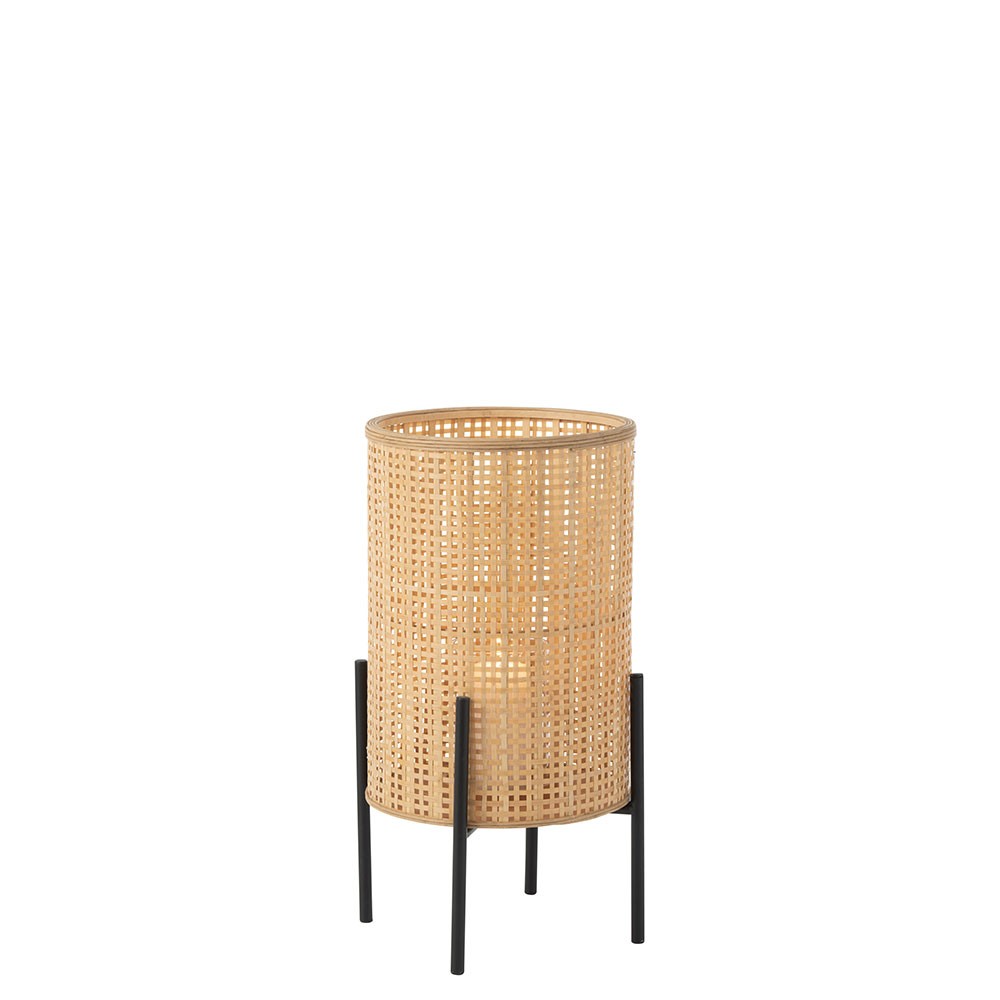 Lanterne a pied bamboo naturel large