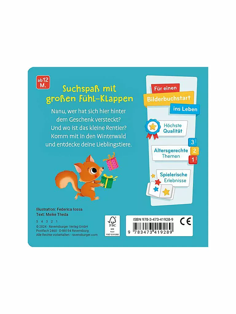 RAVENSBURGER Buch - Wo bist du, kleines Rentier?  keine Farbe