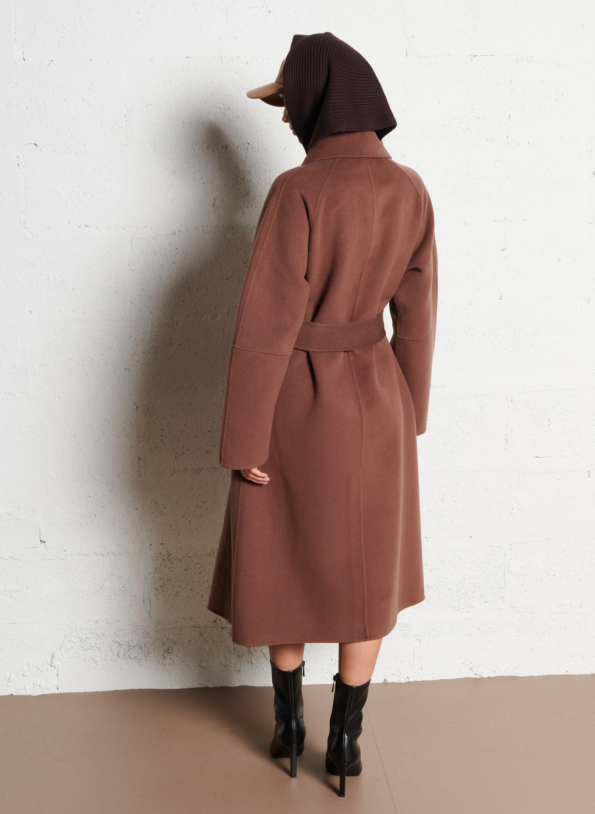 CHAMBERY - Manteau col classique ample en laine mélangée | Rose