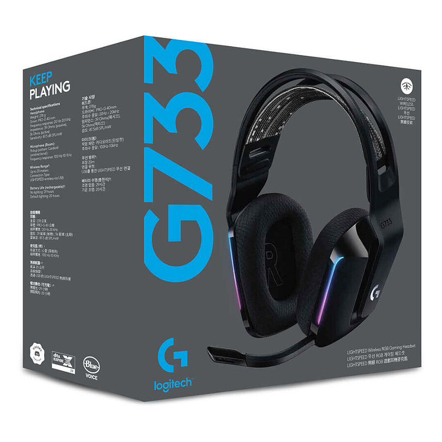 Logitech G G733 Lightspeed - Noir