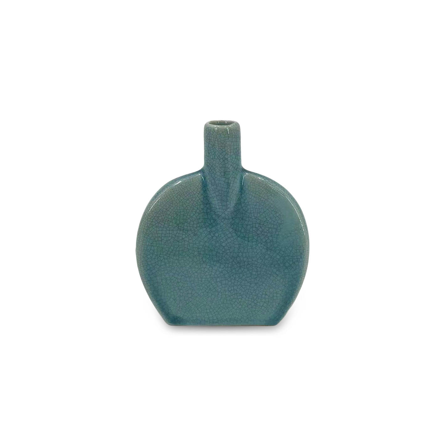 Vase 'Matthieu', blau, B 11 cm, H 13 cm, L 4,5 cm von fischer's lagerhaus