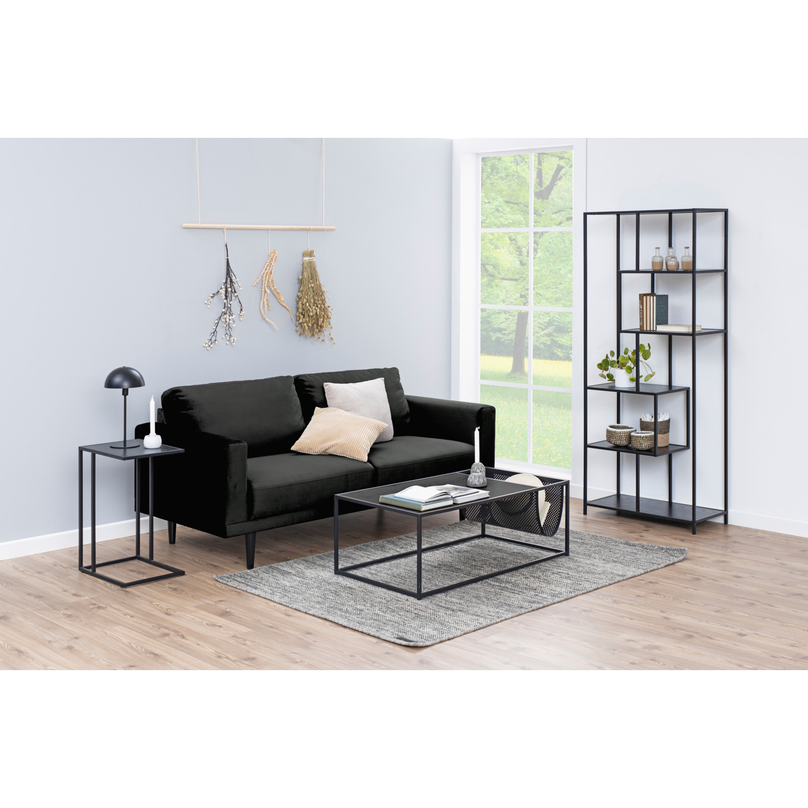 Salontisch Wade Magazinhalter Dekor schwarz 110 x 40 x 60 cm