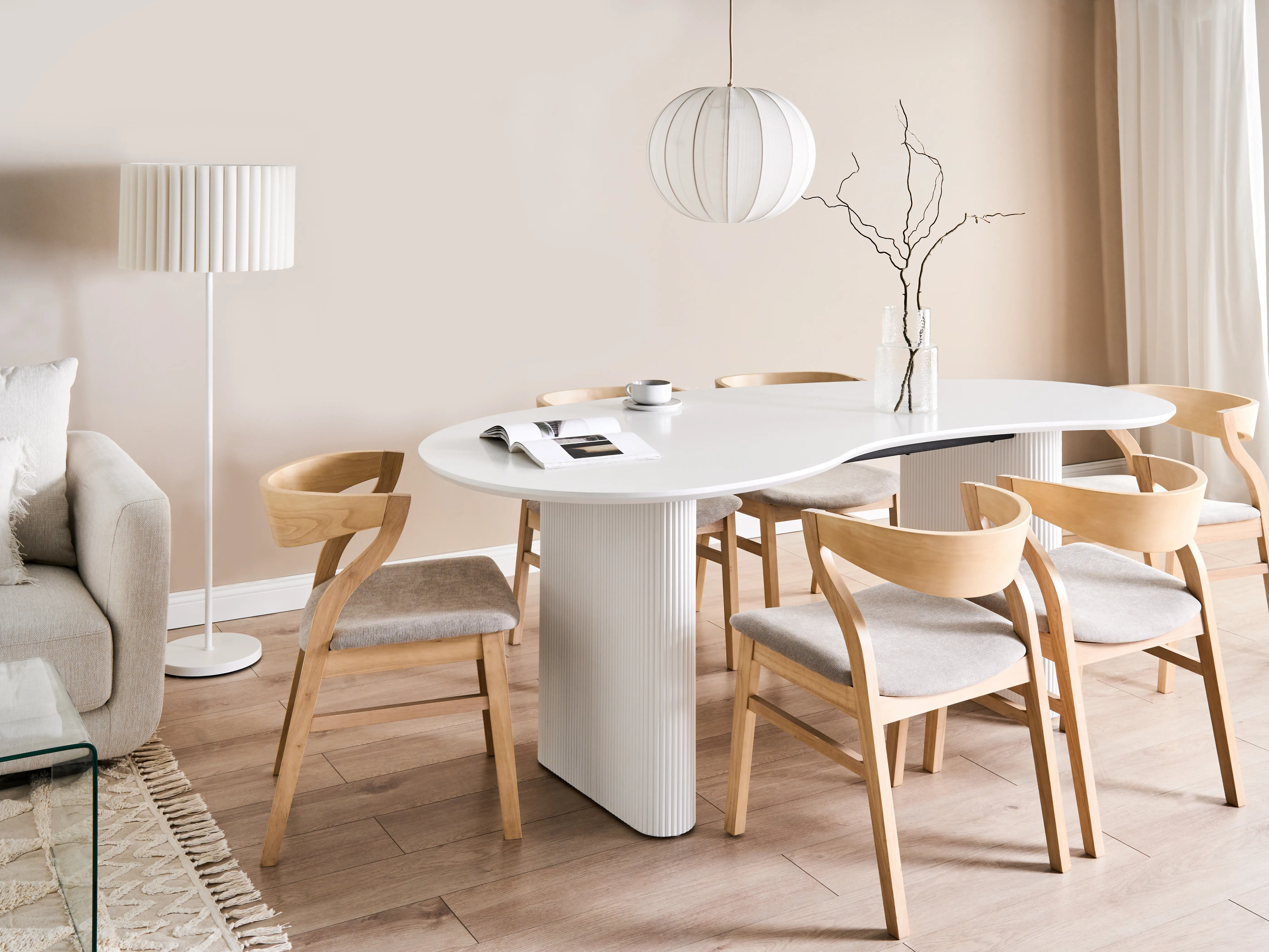 Eettafel PEERY Wit 93 cm 198 cm