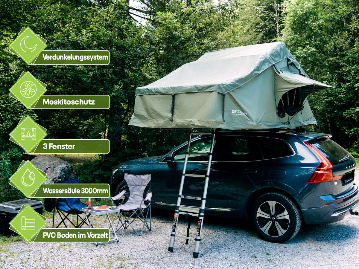 OutdoorU Family 4 Pers daktent incl. voortent & ladder - Green