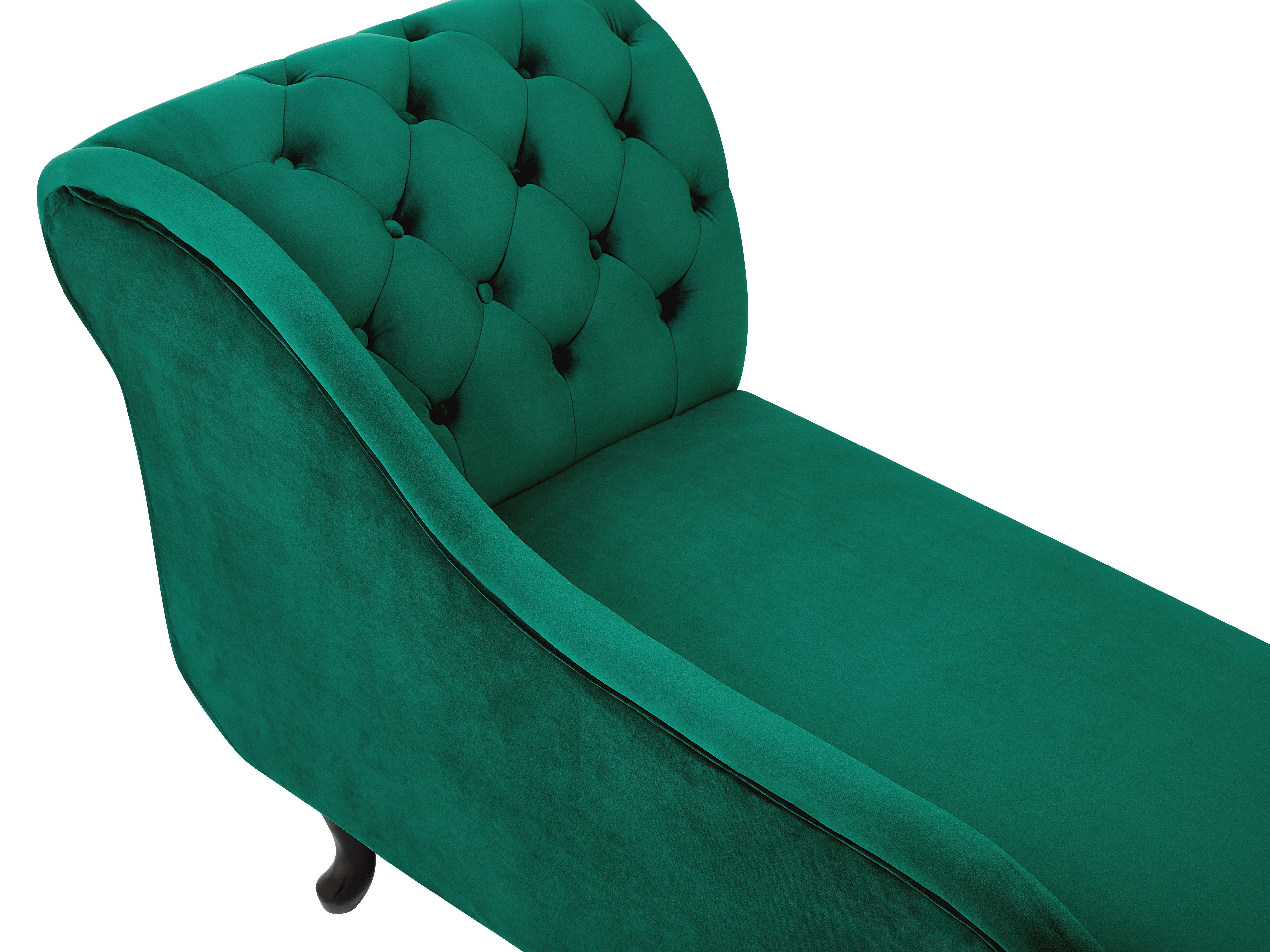 Rechtszijdige chaise longue NIMES Fluweel Groen