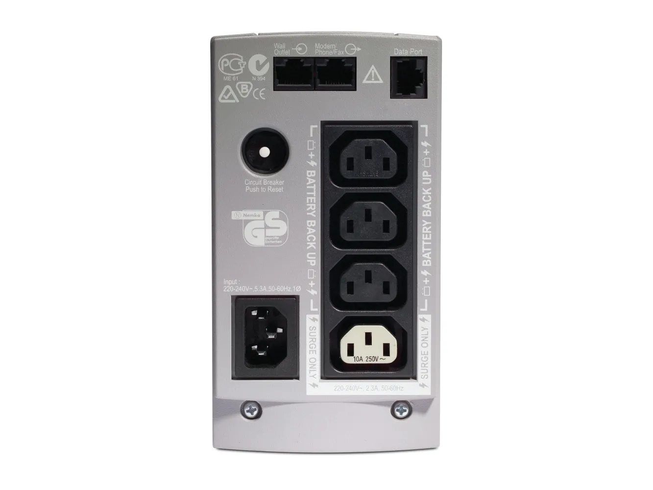 APC Back-UPS CS 350 - UPS - AC 230 V - 210 Watt - 350 VA - RS-232, USB - output-stikforbindelser: 4 - beige