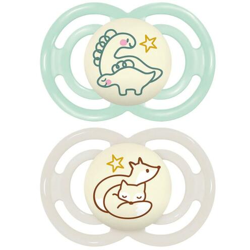 Lot de 2 sucettes Perfect dès 18 mois Planet Love Night - Coloris aléatoire - MAM