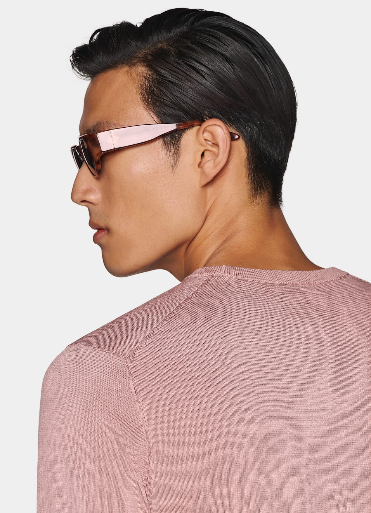 Pull col rond rose