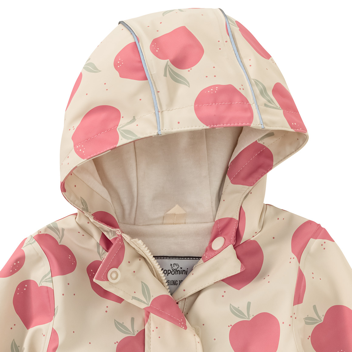 Topomini Baby Regenjacke mit Apfel-Print creme