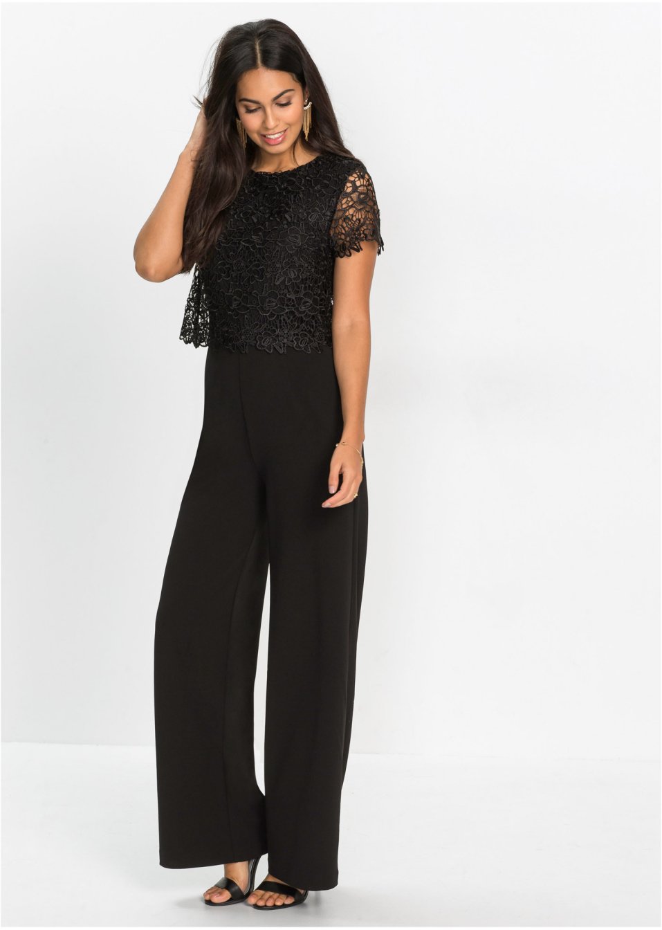 Combi-pantalon avec dentelle