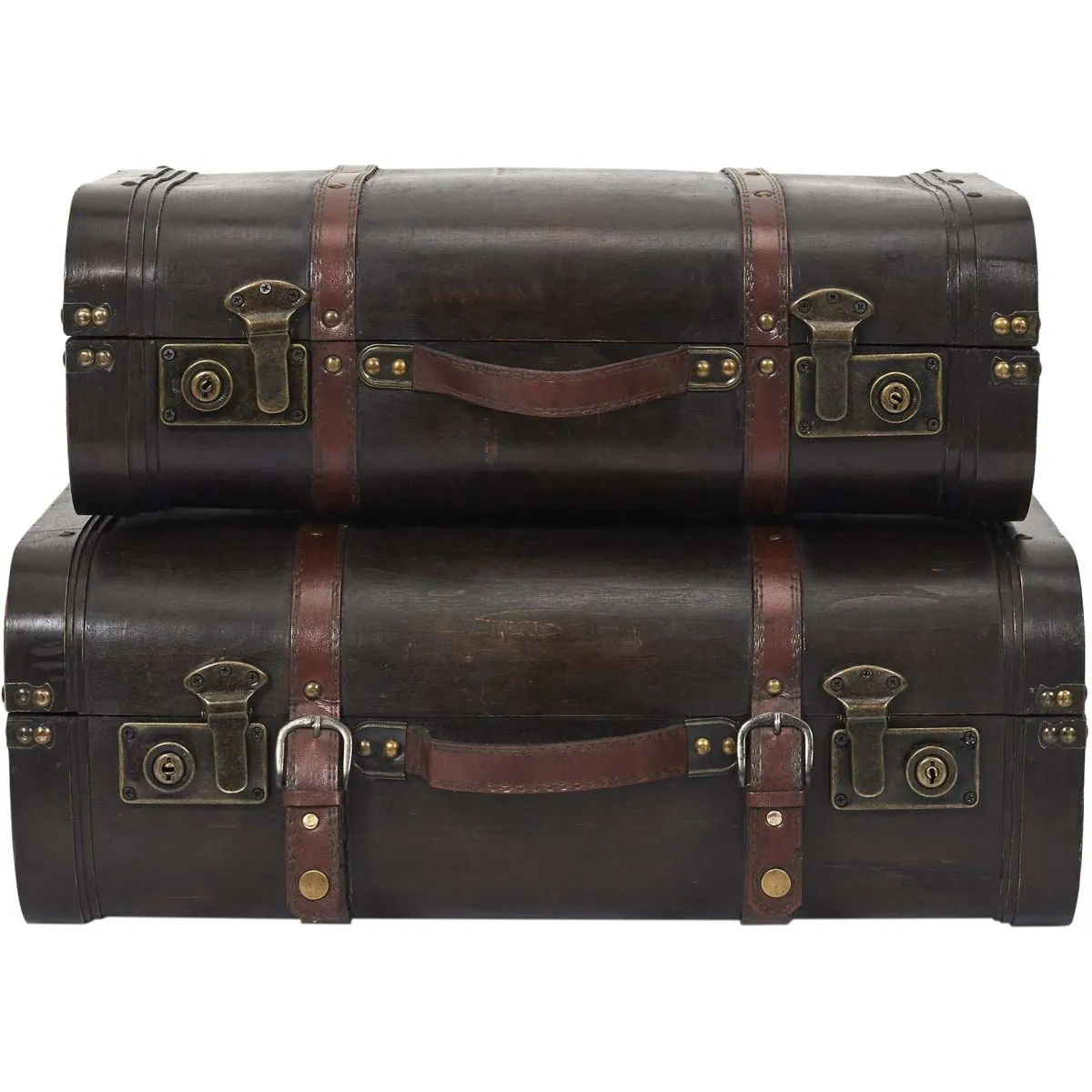 The Home Deco Factory Set de 2 malles bois Arthur