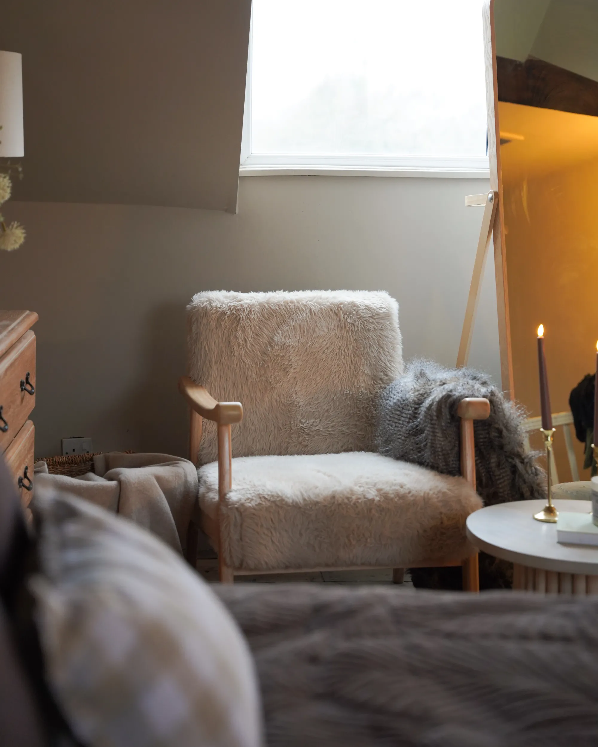 Fauteuil LEKNES Nepbont Lichtbeige