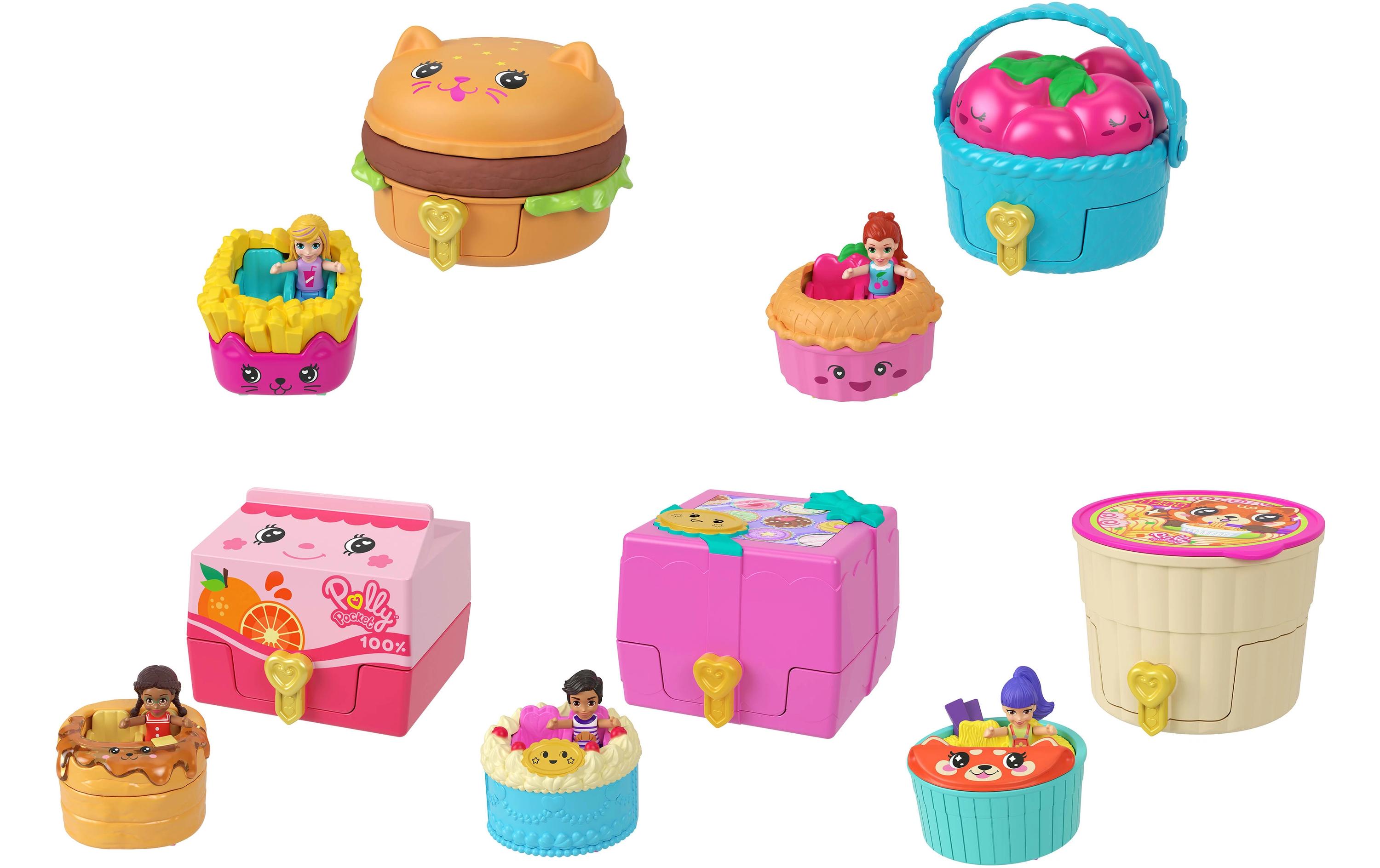 Takeout Reveal assortiertMinipuppen und Schatullen mit Spielzeugautos, Fahrzeugkollektion mit dem Thema Essen