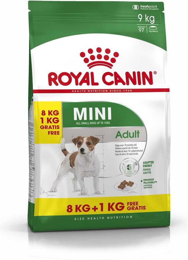 Royal Canin hondenvoer Mini adult 8 kg + 1 kg
