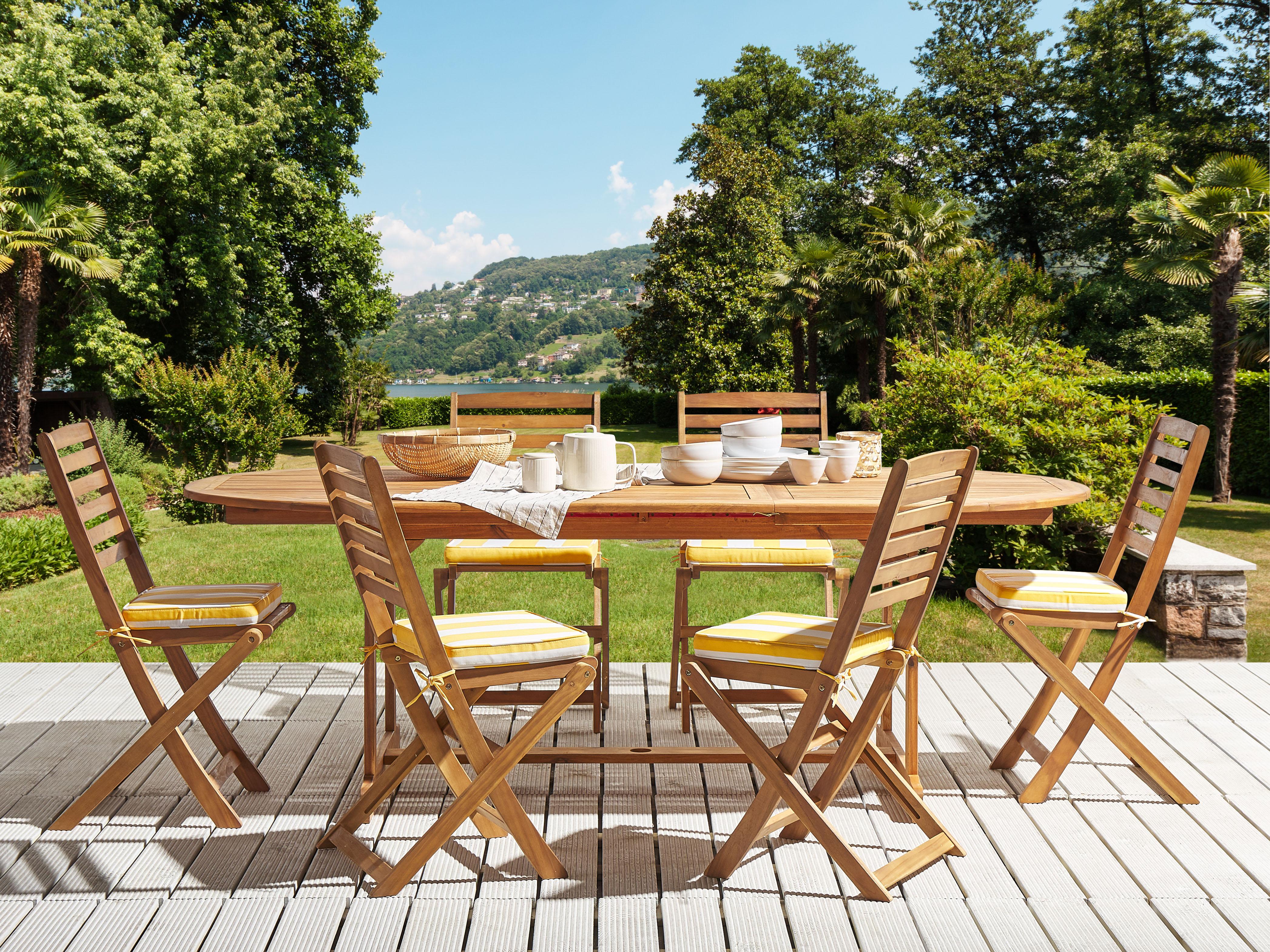 Set van 6 tuinzitkussens TOLVE 39 x 31 cm Geel
