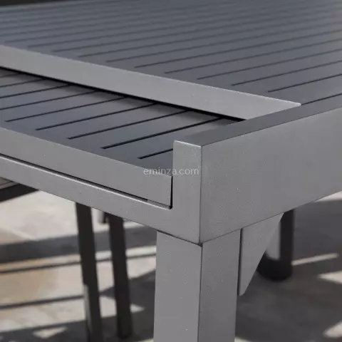 Table de jardin extensible en aluminium 8 places (90/180 x 90 cm) Murano Gris anthracite