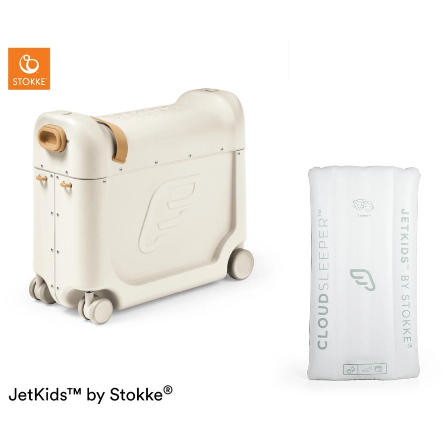 JETKIDS™ BY STOKKE® Aufsitzkoffer BedBox™ Full Moon und Matratze CloudSleeper™ weiß