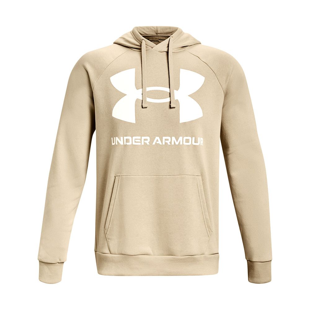 Under Armour UA RIVAL FLEECE BIG LOGO - Sweat Homme khaki base/onyx white