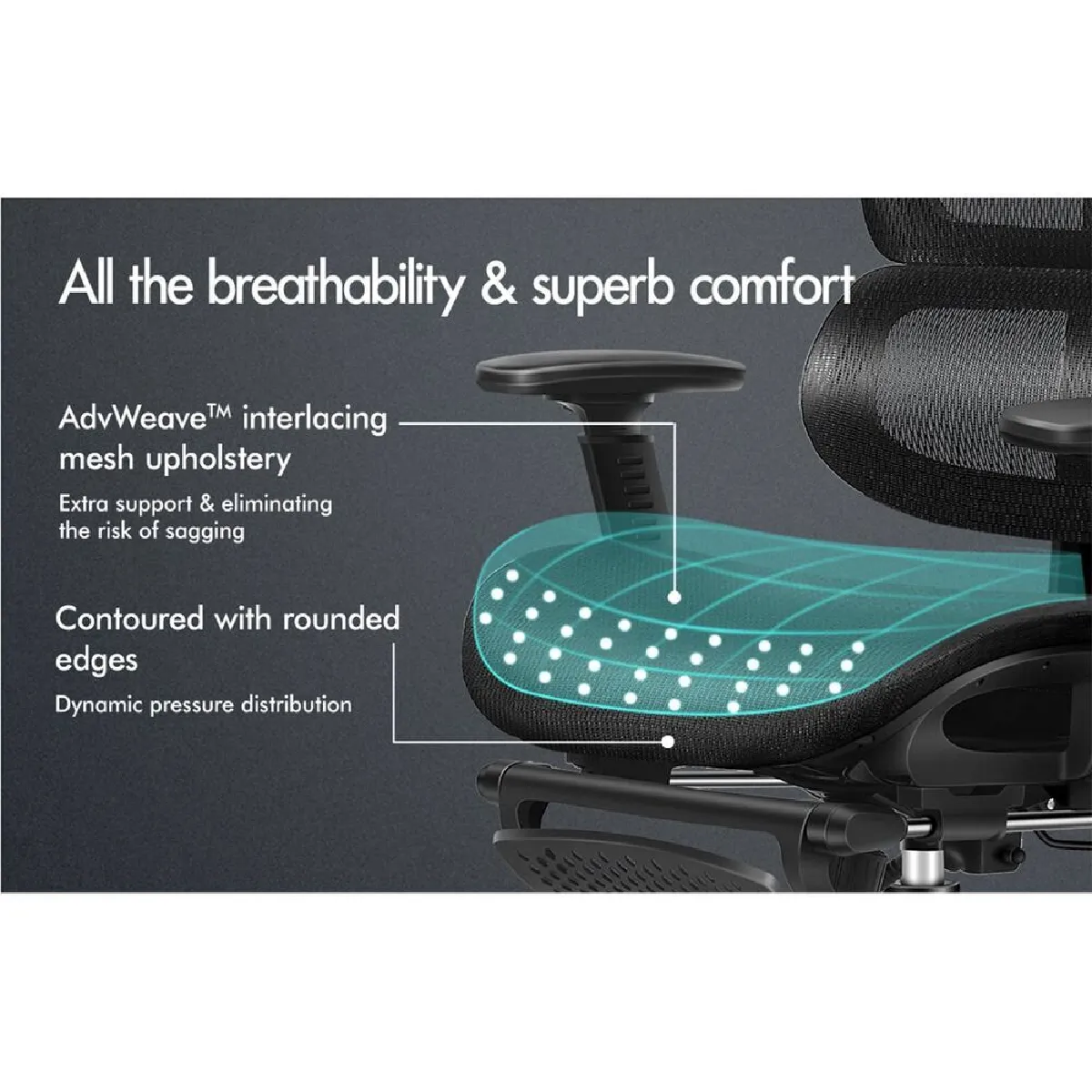 Alfordson Chaise Bureau Ergonomique en Maille