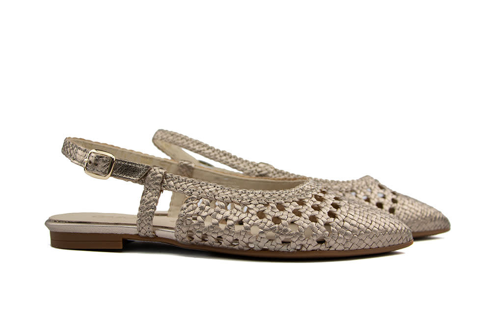 Gabor Slingback Puder Braid Metal