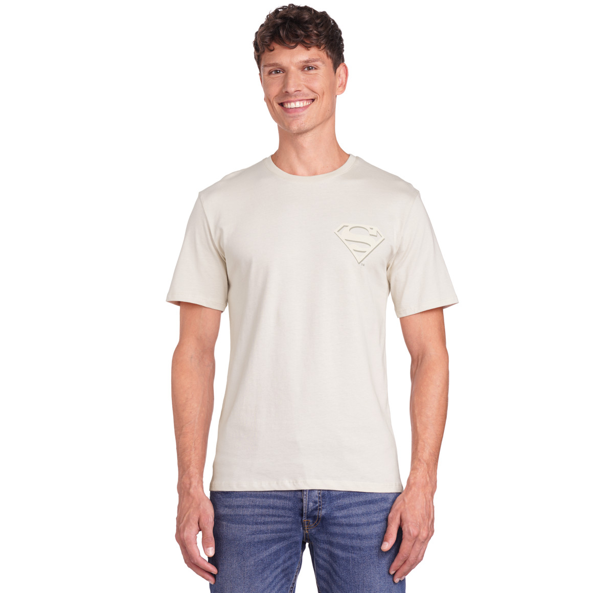 VanVaan Superman T-Shirt mit Rücken-Print beige