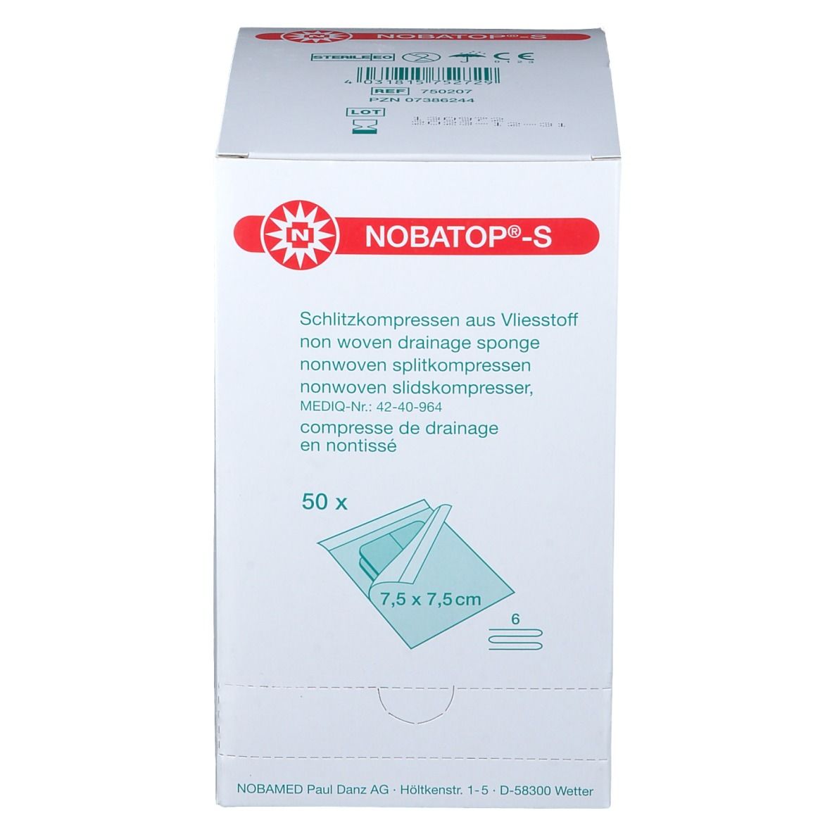NOBATOP®-steril S 7,5 x 7,5 cm