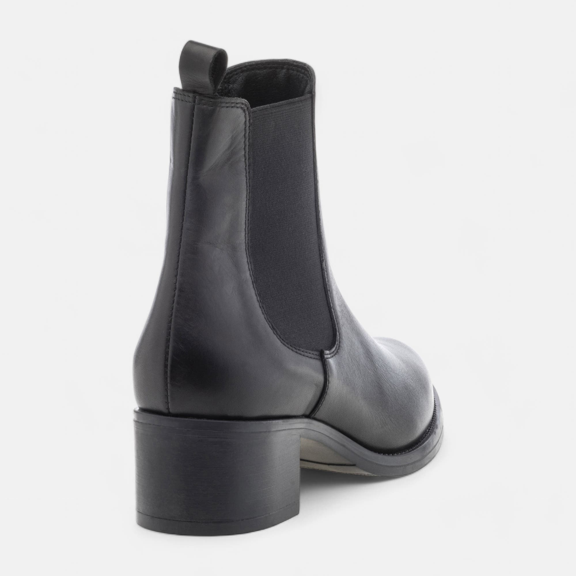 Boots chelsea Femme en cuir noir