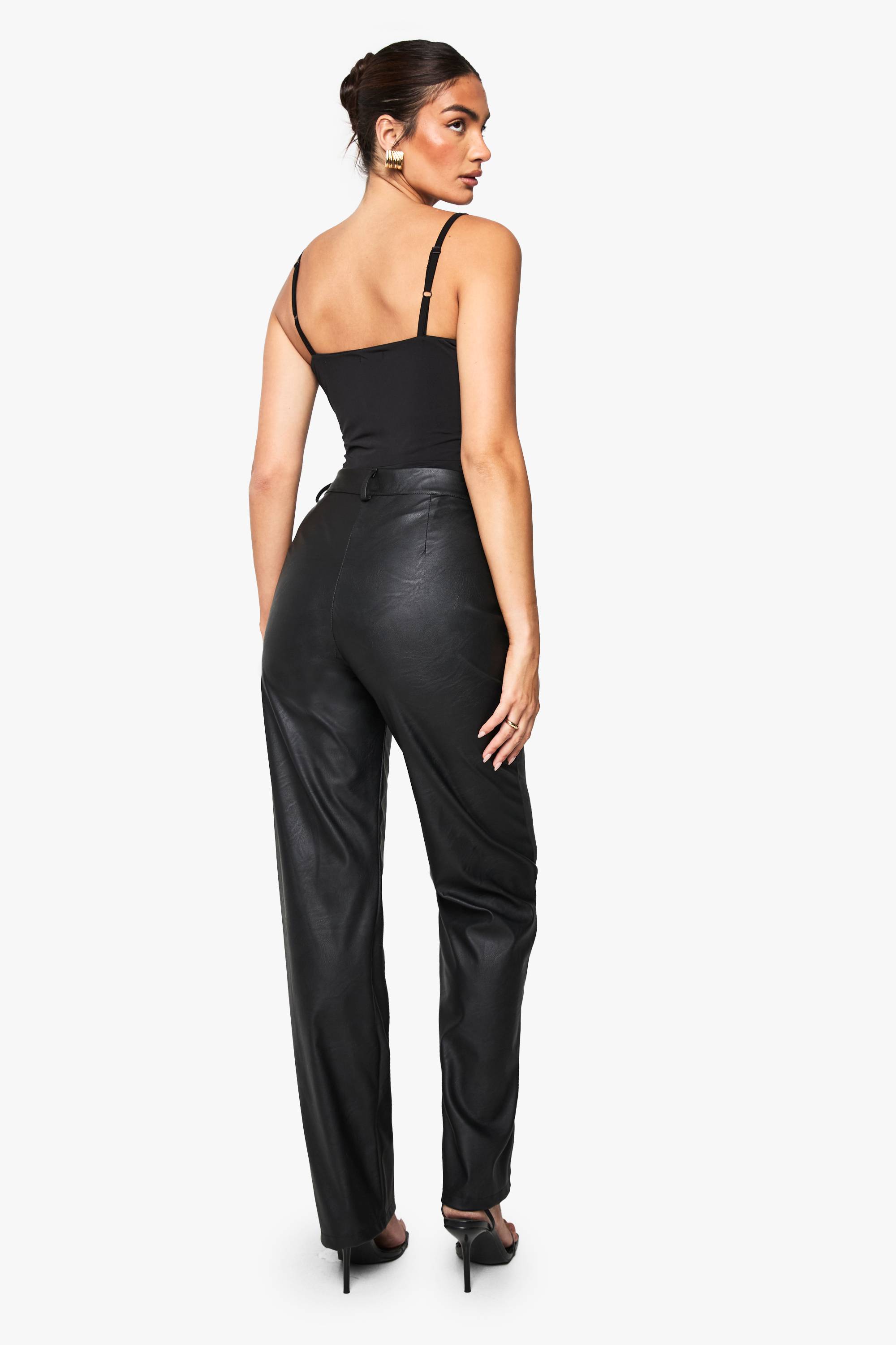 boohoo Pantalon droit synthétique