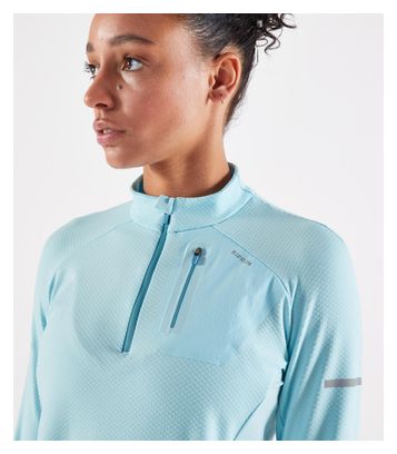 Maillot Manches Longues Femme Kiprun Warm Light Bleu