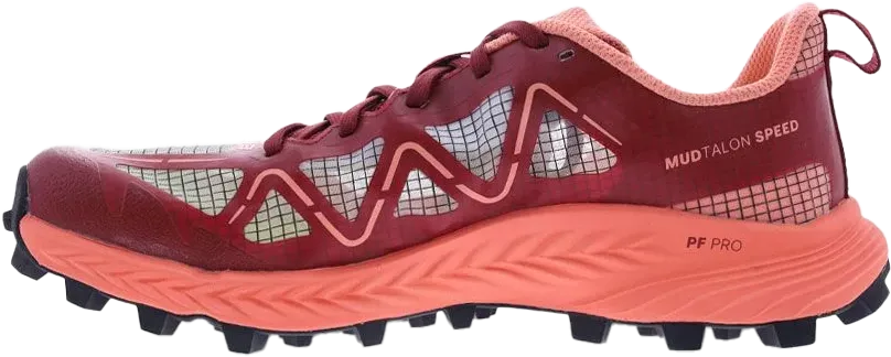 inov-8 Women's Mudtalon Speed Wide Burgundy/Coral